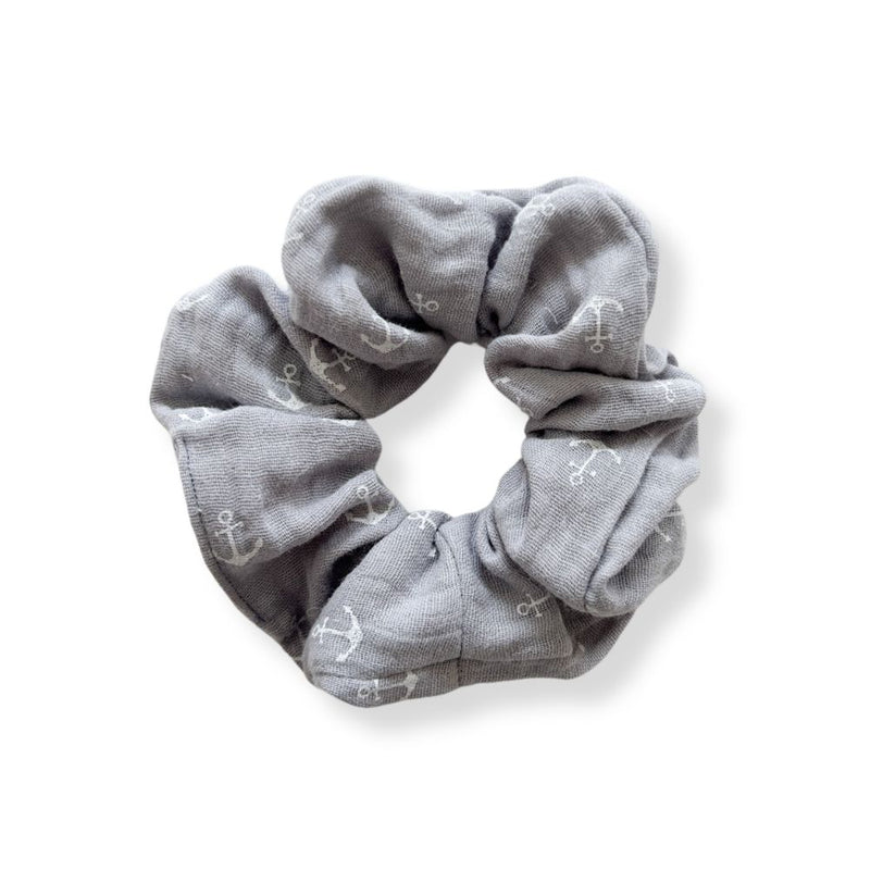 Scrunchie aus Musselin | Anker Grau