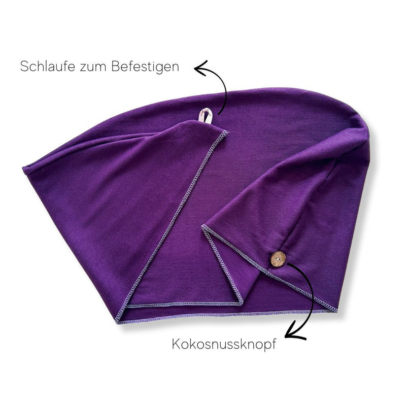 T-Shirt- und Turban-Handtuch Set aus Bio Bambus | Dark Berry