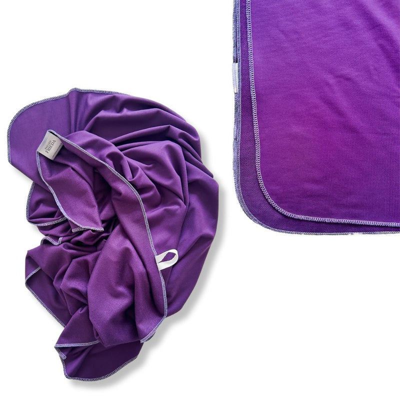 T-Shirt- und Turban-Handtuch Set aus Bio Bambus | Dark Berry