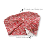 Baumwolle Turban-Handtuch mit Kokosnussknopf | Red Flowers