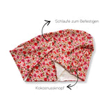 Baumwolle Turban-Handtuch mit Kokosnussknopf | Apfelblüte